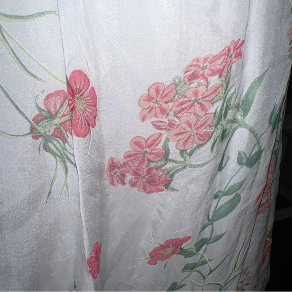 Luisa Ricci Italy 100% Silk Ivory Floral Sheer Off Shoulder Blouse Top S - Picture 4 of 12